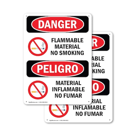 Signmission 18 in Width, Aluminum, Rectangle, Bilingual OS-2PACK-DS-A-1824-VS-1247